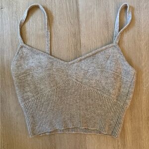 Reformation Gray Knit Cashmere Tank